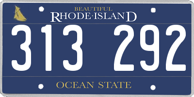 RI license plate 313292