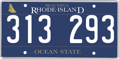 RI license plate 313293