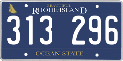 RI license plate 313296