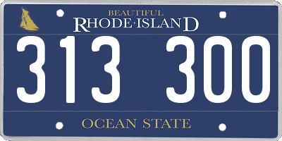 RI license plate 313300