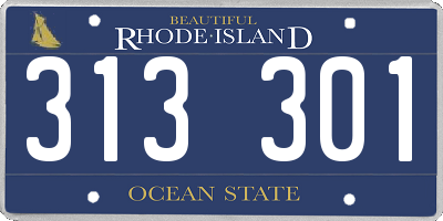 RI license plate 313301