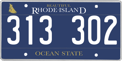 RI license plate 313302