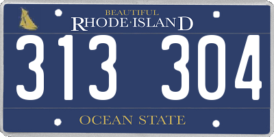RI license plate 313304