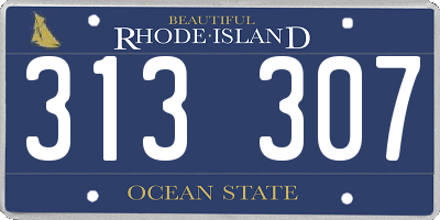 RI license plate 313307
