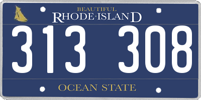 RI license plate 313308
