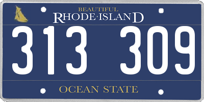 RI license plate 313309