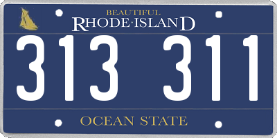 RI license plate 313311