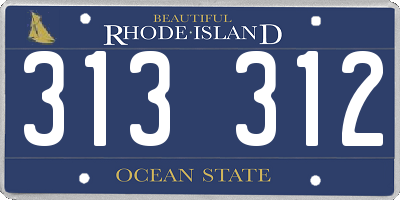 RI license plate 313312