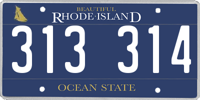 RI license plate 313314