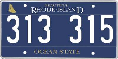RI license plate 313315