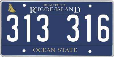 RI license plate 313316
