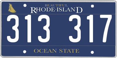 RI license plate 313317