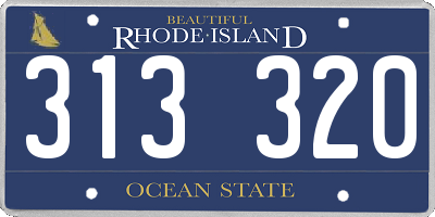 RI license plate 313320