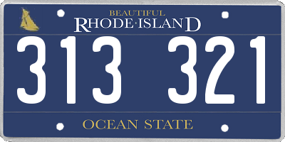 RI license plate 313321