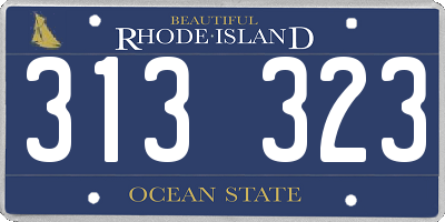 RI license plate 313323
