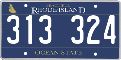 RI license plate 313324