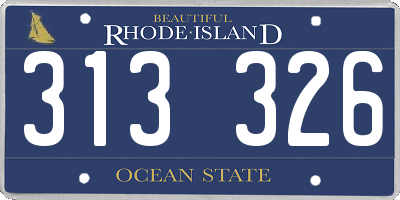 RI license plate 313326