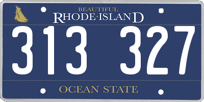 RI license plate 313327