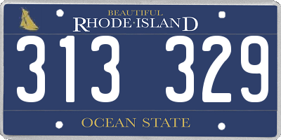 RI license plate 313329