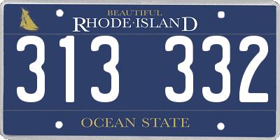 RI license plate 313332