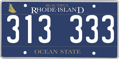 RI license plate 313333