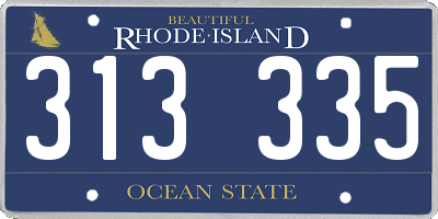 RI license plate 313335