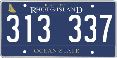 RI license plate 313337