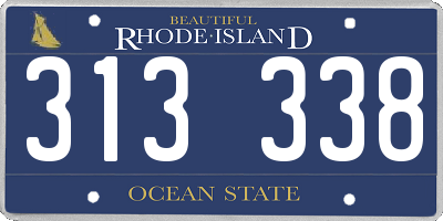 RI license plate 313338