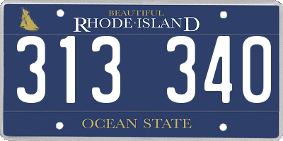 RI license plate 313340