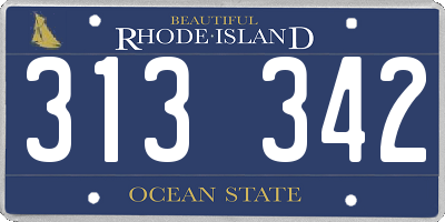 RI license plate 313342