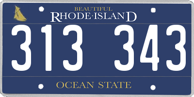 RI license plate 313343