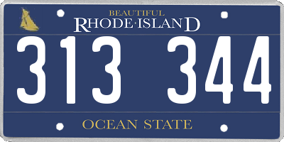 RI license plate 313344