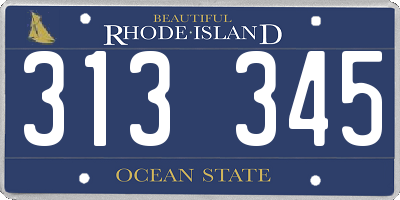 RI license plate 313345