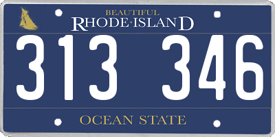 RI license plate 313346