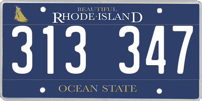 RI license plate 313347