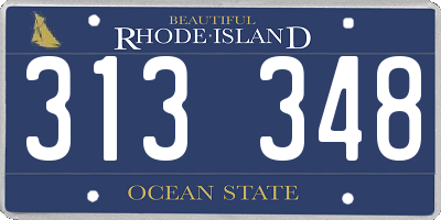 RI license plate 313348