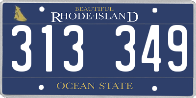 RI license plate 313349