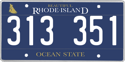 RI license plate 313351