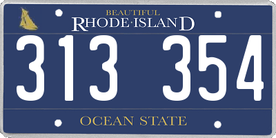 RI license plate 313354