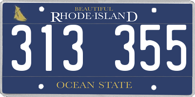 RI license plate 313355
