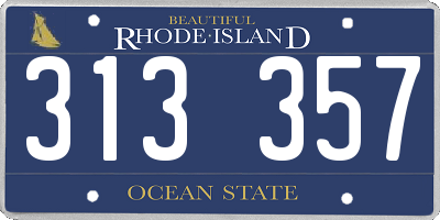 RI license plate 313357