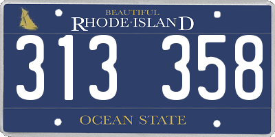 RI license plate 313358