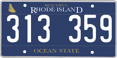 RI license plate 313359