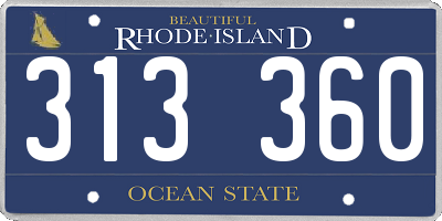 RI license plate 313360