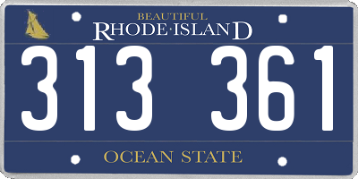 RI license plate 313361