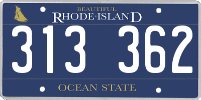 RI license plate 313362