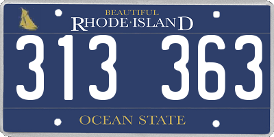 RI license plate 313363