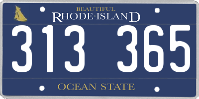 RI license plate 313365