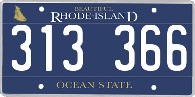 RI license plate 313366