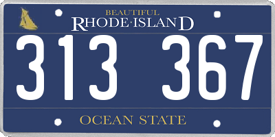 RI license plate 313367